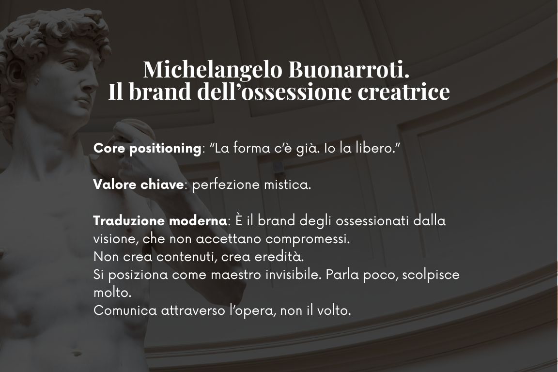 Michelangelo posizionamento brand